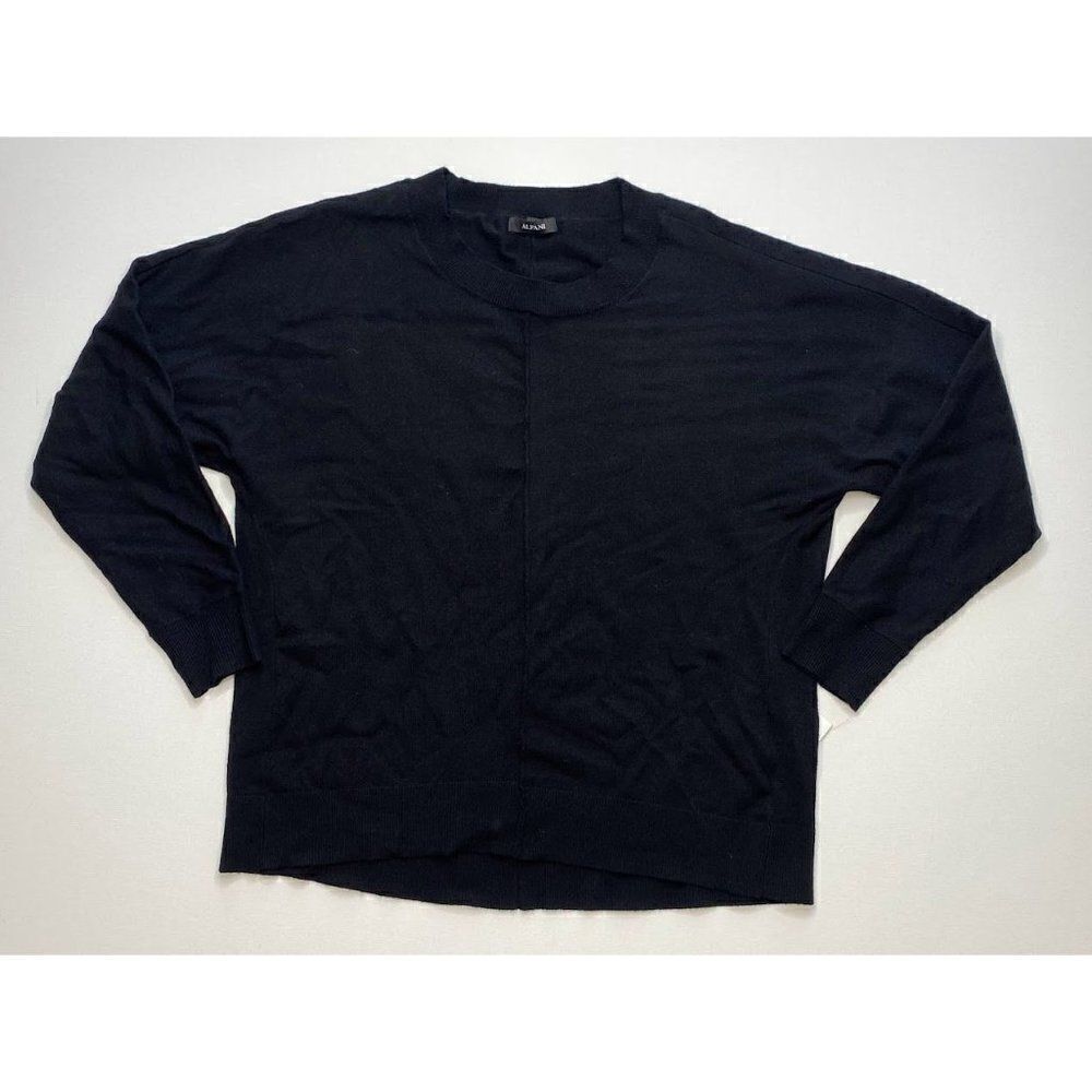 Alfani Pullover Sweater Top Small Black Women's Seam-Front‎ Relaxed NEW